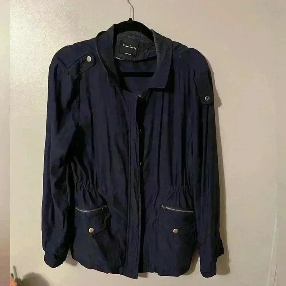 Eden Society Navy Lightweight Military Utility Jacket Zipper/Button Closure S - Picture 1 of 15